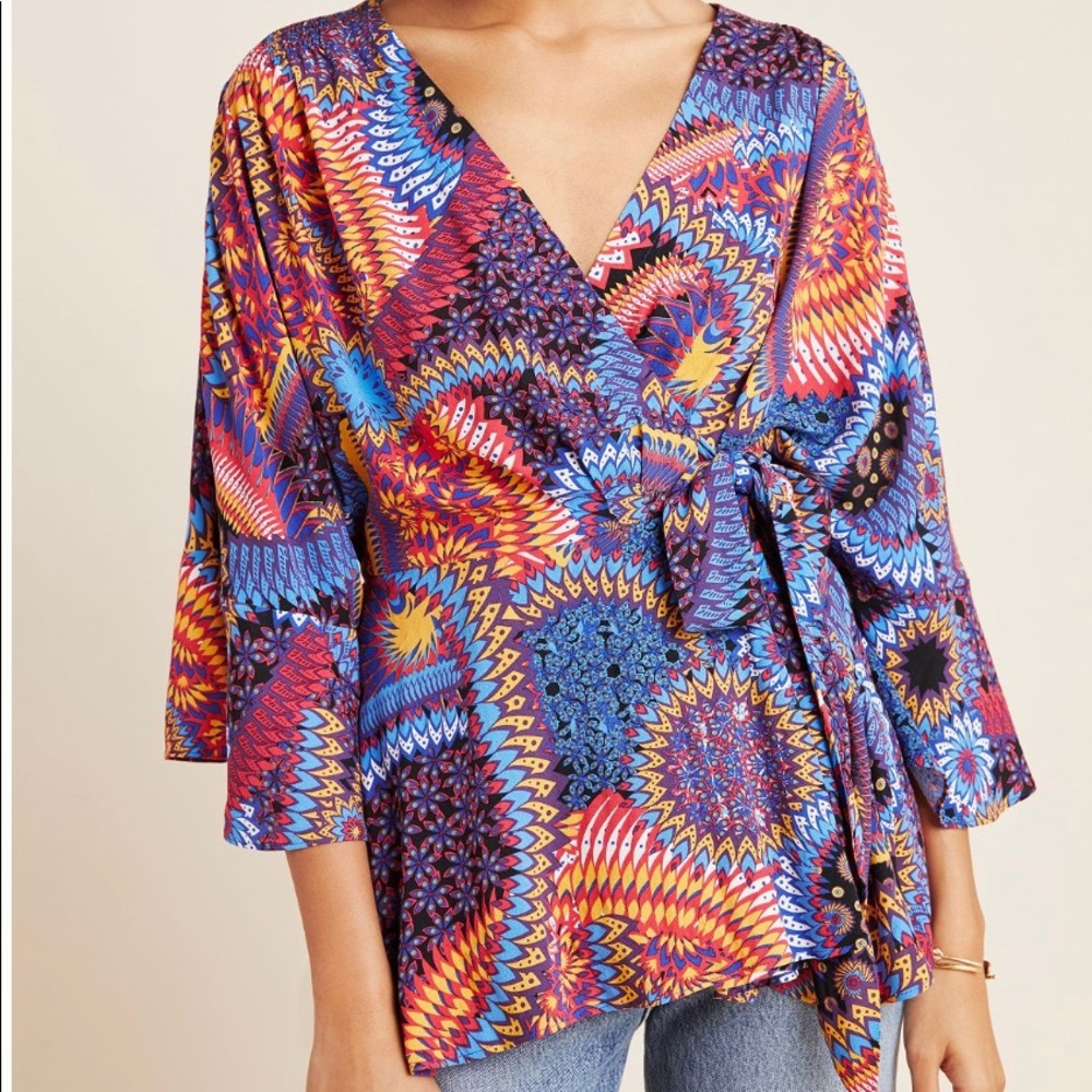 Anthro Maeve Elly Wrap Blouse